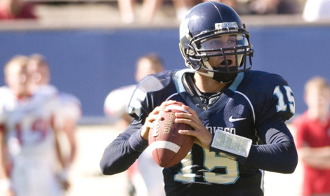 San Diego quarterback Mason Mills is one of five returning offensive starters for the Toreros in 2012. San Diego was picked to win the 2012 PFL regular season race by the league's coaches, Monday.